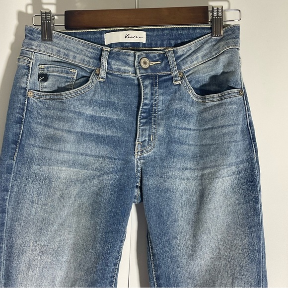 KanCan Estilo Stone Wash Distressed Straight Leg Jeans Five Pocket Zip Front 25 - Picture 4 of 16